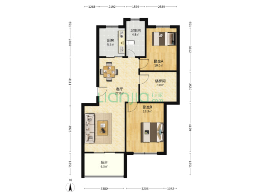 西城映象 2室1厅1卫 100平方
