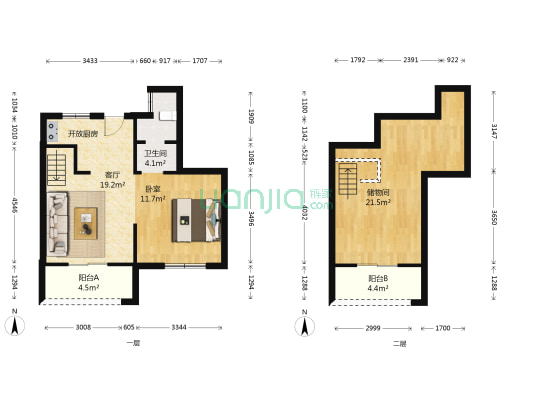 德信君宸 1室1厅1卫 88平方