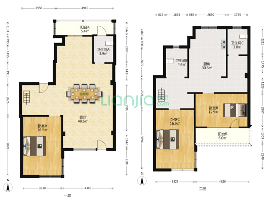 润泽锦上 3室1厅3卫 83平方