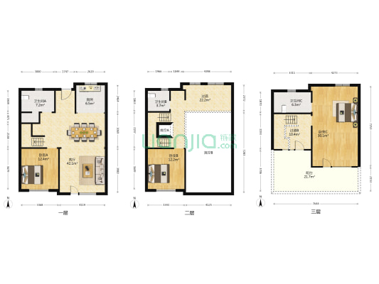 海信千亩园 3室1厅3卫 184平方