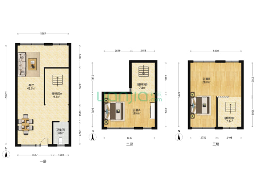 万科金地和风明月 2室1厅1卫 121平方