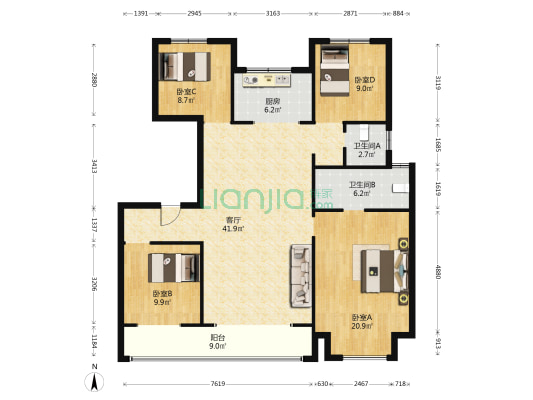紫樾宸府 4室1厅2卫 153平方