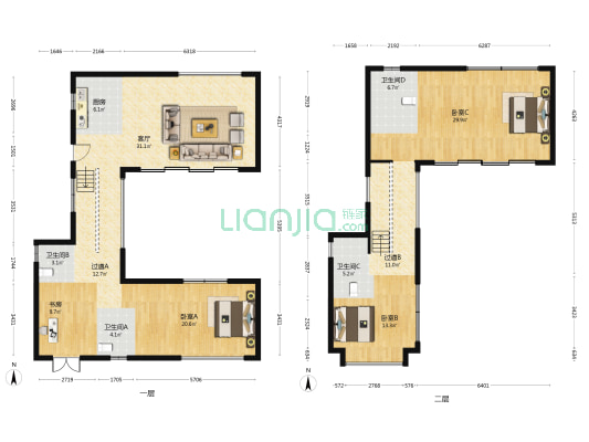 旭海苑 4室1厅4卫 280平方