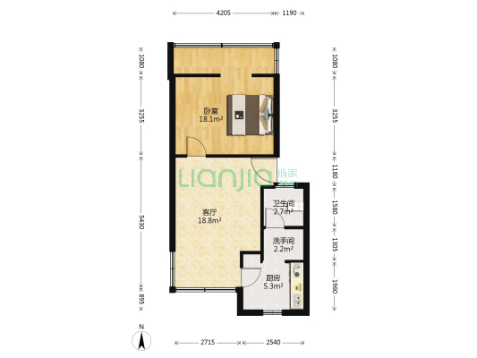 四川省煤田地质局一四一队宿舍 1室1厅2卫 63平方
