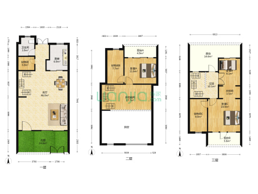 保利小楼大院 4室1厅1卫 160平方