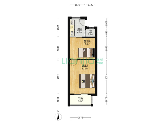金巷4号 2室0厅1卫 35平方