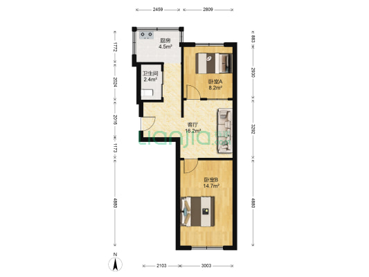 沈辽中路 2室1厅1卫 58平方