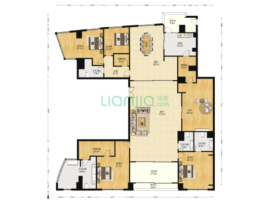御品大厦 5室2厅4卫 478平方