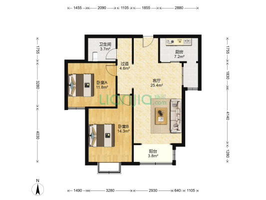 福泰新都城西区 2室1厅1卫 99平方