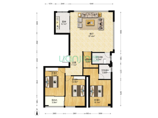 温州大公馆户型图
