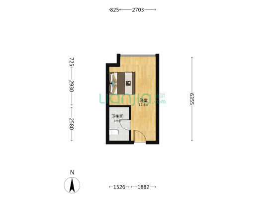星河城·童鑫 1室0厅1卫 38平方