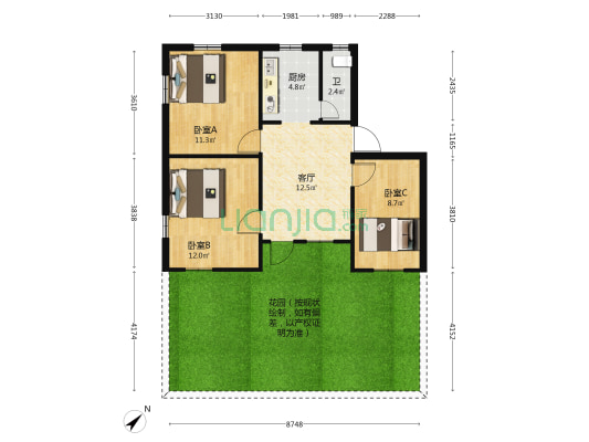 紫西岭三巷 3室1厅1卫 68平方