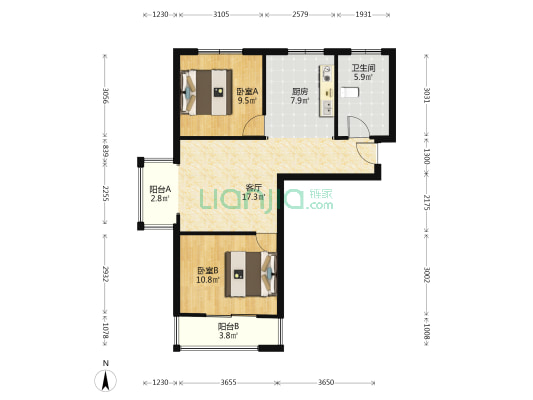 花园洋房社区  人车分流  业主自住的装修标准-户型图