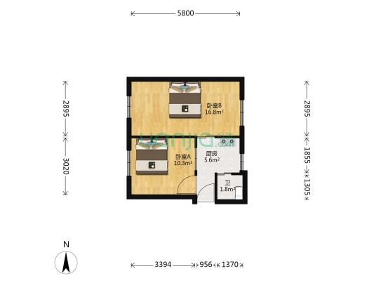 环城东路68号 2室0厅1卫 44平方