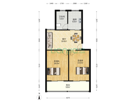 金棠苑 2室1厅1卫 79平方
