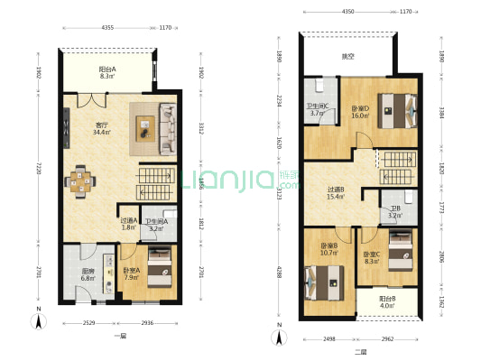 保利叁仟栋壹海里地块一 4室1厅3卫 114平方