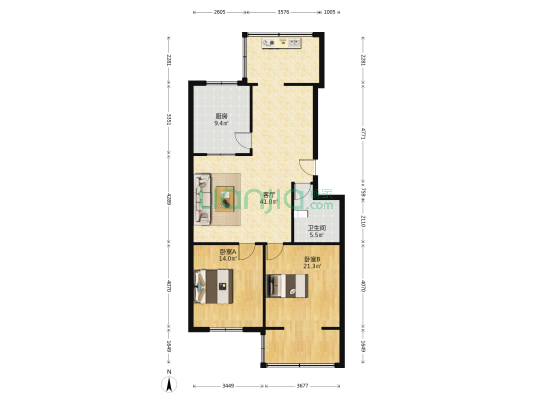 光辉小区 2室1厅1卫 109平方