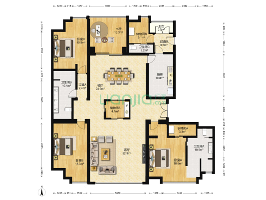 国锐金嵿 4室2厅3卫 275平方