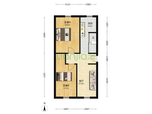 2B街区 2室1厅1卫 79平方