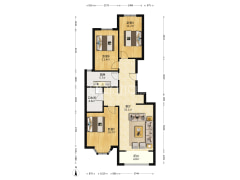 范阳主路 钻石广场 117平精装三居洋房 满二急售-涿州钻石广场户型图