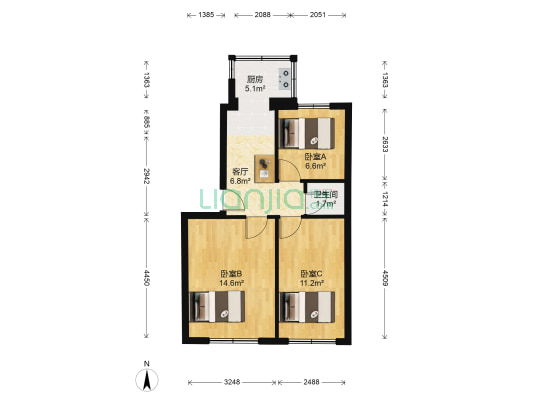 工农南胡同29号 3室1厅1卫 64平方