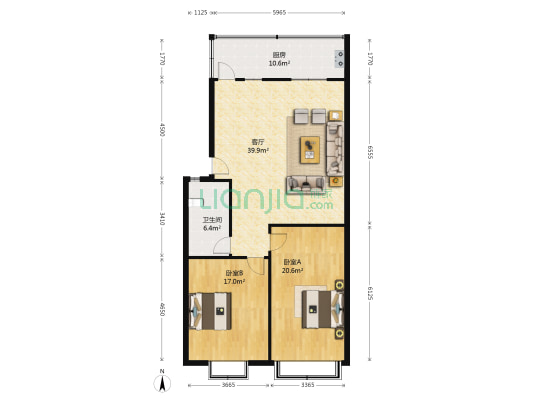 华信路15-1号 2室1厅1卫 114平方