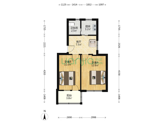 临水路147号 2室1厅1卫 52平方