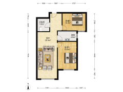 出入方便 20号楼 朝南大两居 精装修 满二 带家具家电-涿州K2狮子城南区户型图