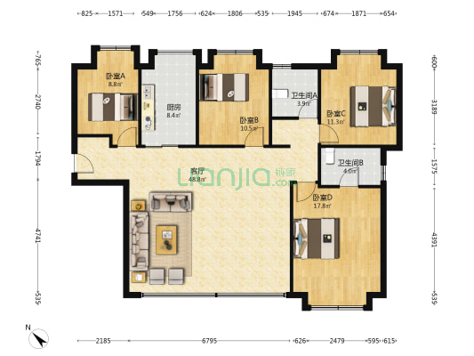 熙门·悦著 4室1厅2卫 143平方