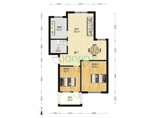 海宁米兰小镇 2室1厅1卫 81平方