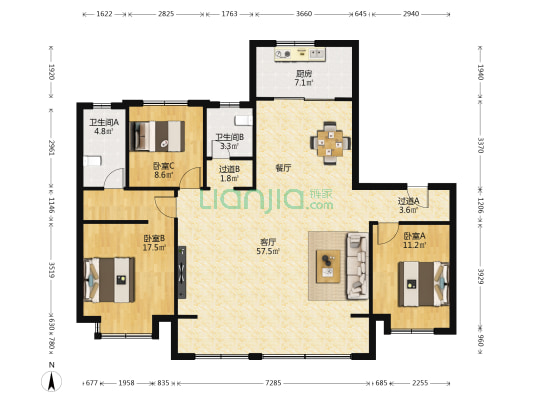 济高·梧桐郡 3室1厅2卫 168平方