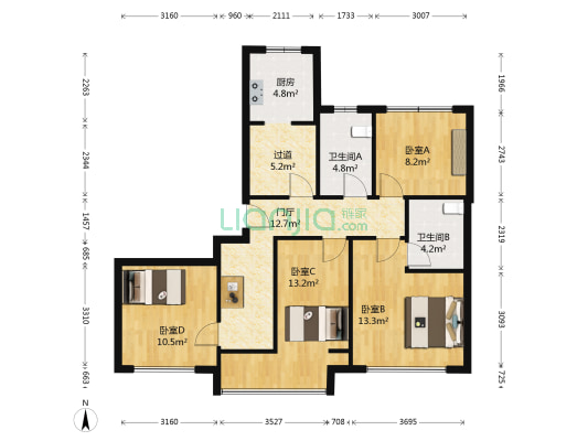 盛庭丽景 4室0厅2卫 129平方