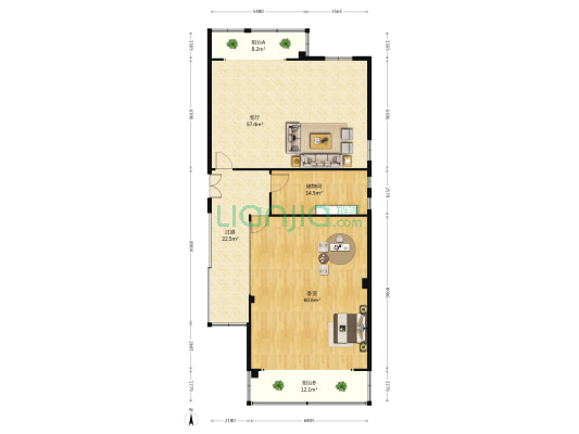 联合商厦 1室1厅0卫 216平方