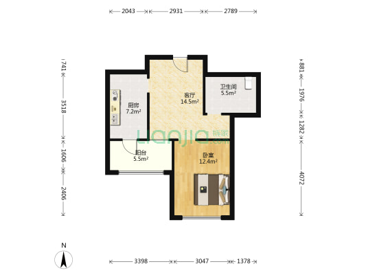 宣惠园社区 1室1厅1卫 64平方