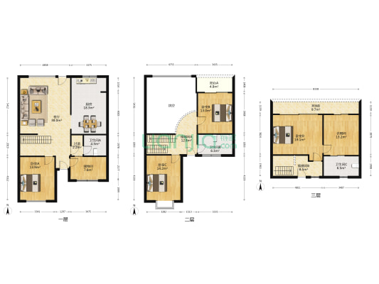 建川丽水青城玫瑰苑桂院 4室1厅3卫 216平方