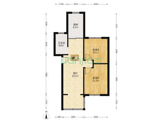 菱湖南路四百三十五号 2室1厅1卫 68平方