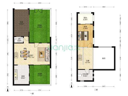 恒大云湖上郡观山悦6.1期 1室1厅2卫 106平方