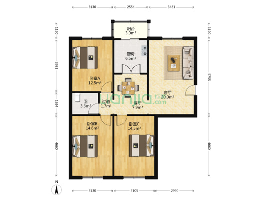 砂阳小区(砂平街) 3室2厅1卫 99平方