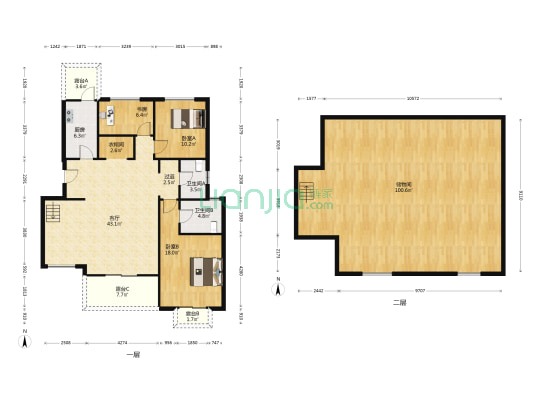 西西安小镇 3室1厅2卫 120平方