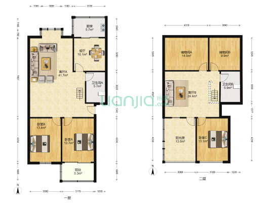 神农花苑 3室3厅2卫 177平方