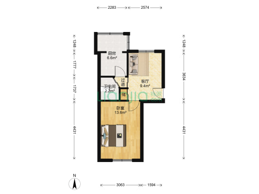 玉坨里 1室1厅1卫 42平方