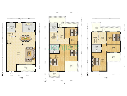 天成锦上南区 6室1厅4卫 558平方