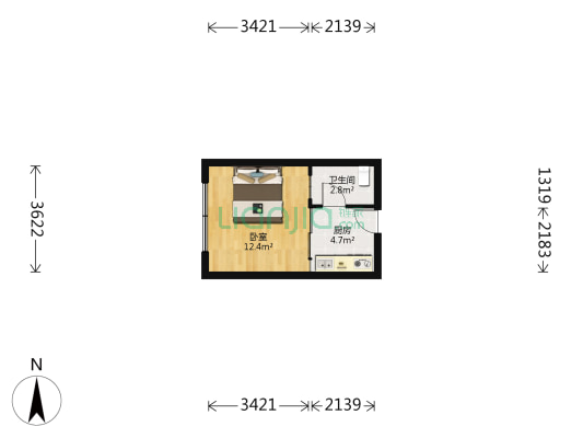 非常公寓 1室0厅1卫 30平方