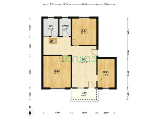 菱湖南路321号 3室1厅1卫 81平方