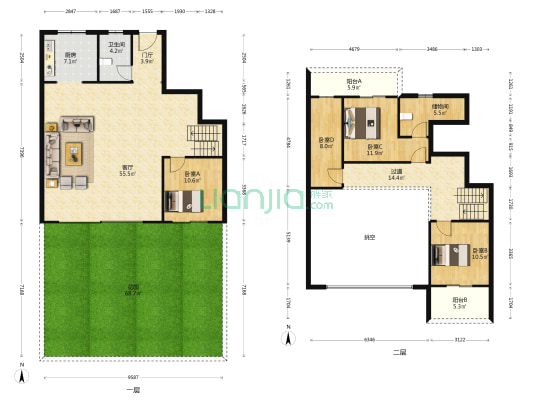 绿地麓湖郡 4室1厅1卫 172平方