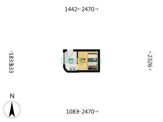棕树头条 1室0厅0卫 11平方