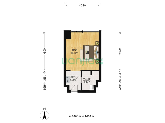 时代中心 1室0厅1卫 38平方