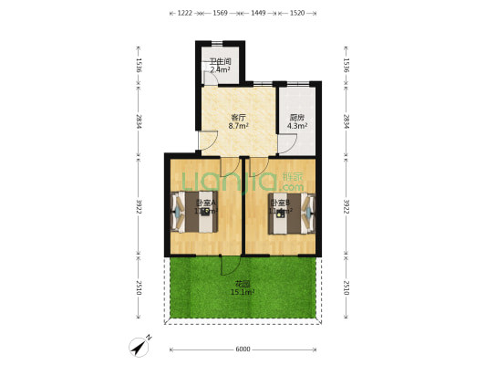 金星化工新村 2室1厅1卫 54平方
