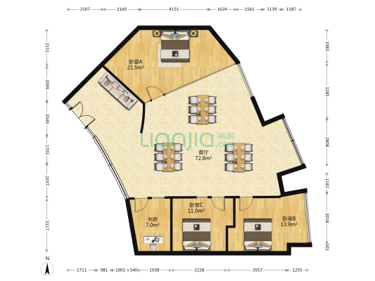 高新国际商务中心 4室1厅0卫 204平方