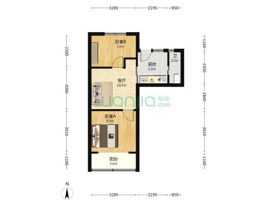 通州路423号 2室1厅1卫 46平方